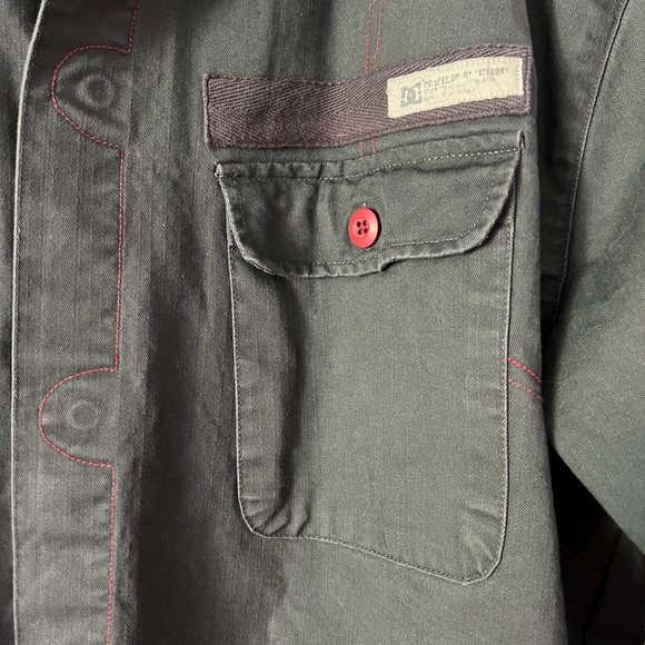 DC Army Green Shirt Jacket Size XL - Picture 2 of 11